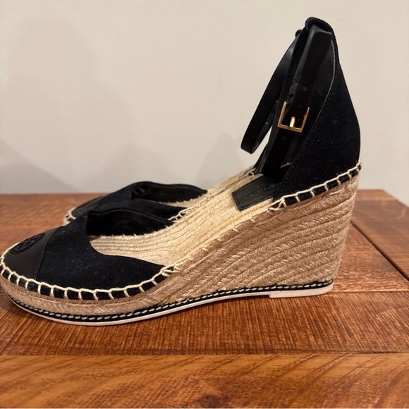 Tory Burch Black Espadrille Wedge Sandals Size 7.5 NWOB - Picture 5 of 8